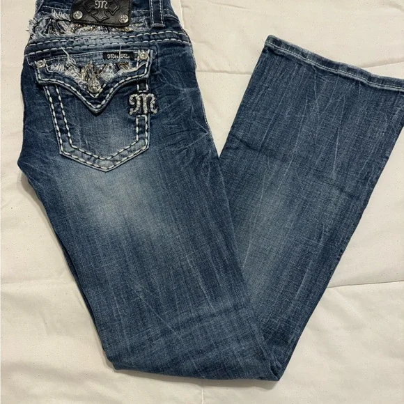 Miss Me Dark Blue Boot Cut Jeans - Picture 1 of 3